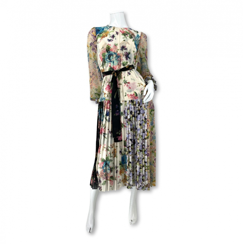 Zimmermann midikleid mit fallender Taille und Falten