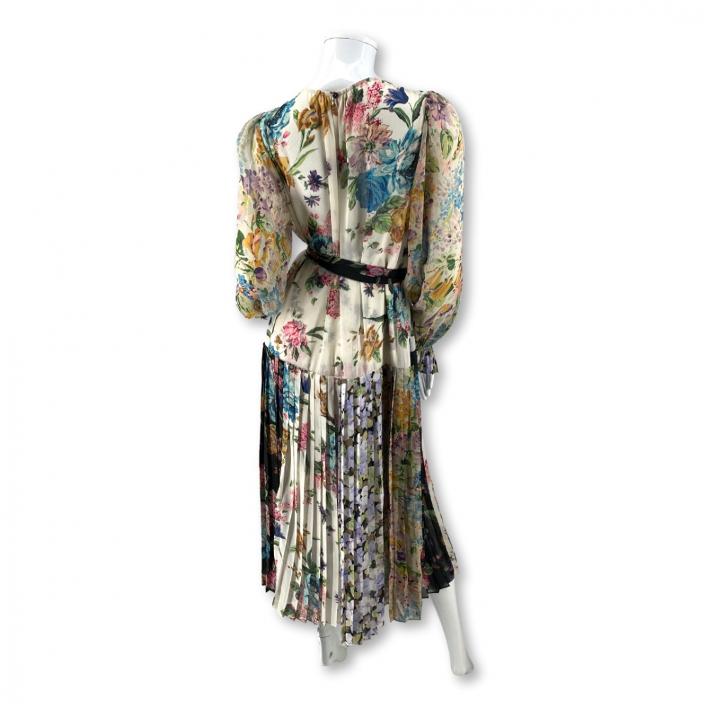 Zimmermann midikleid mit fallender Taille und Falten