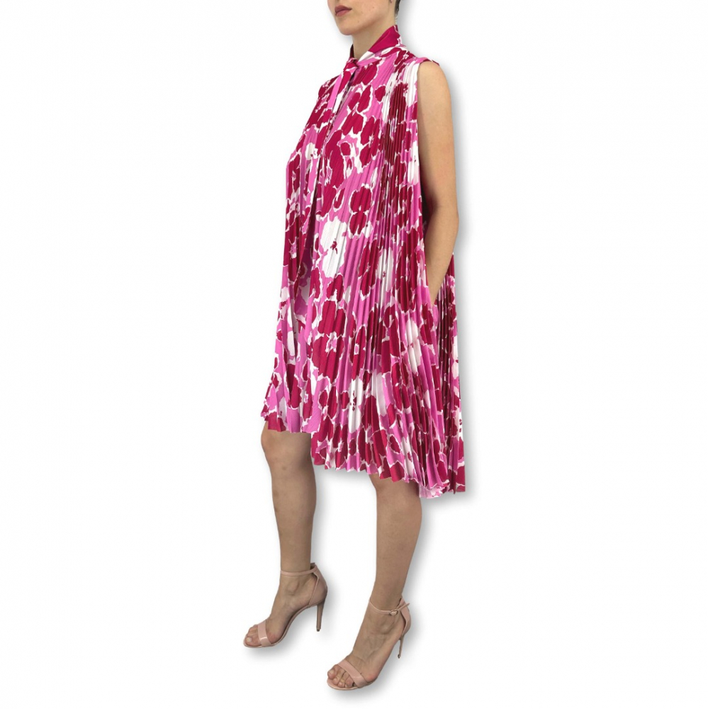 Balenciaga Robe plissée en soie florale 2019