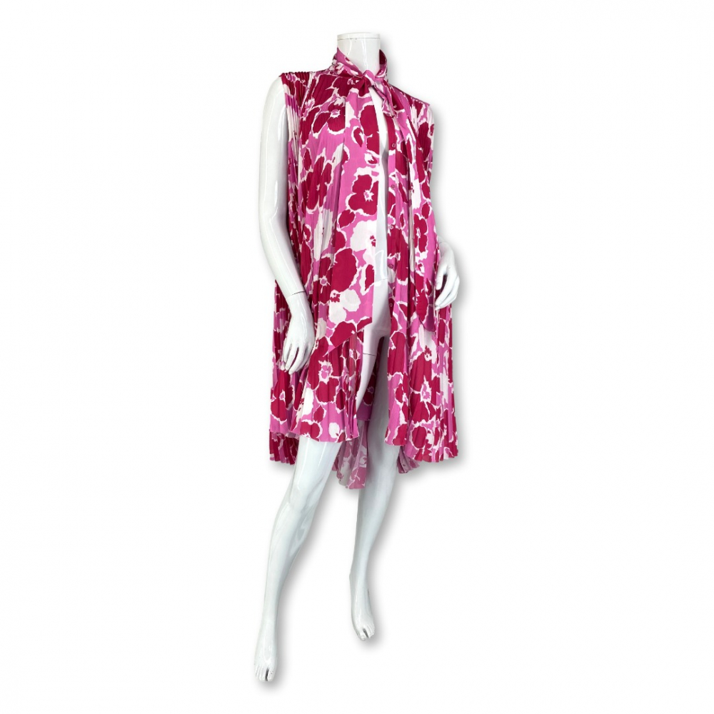 Balenciaga Robe plissée en soie florale 2019