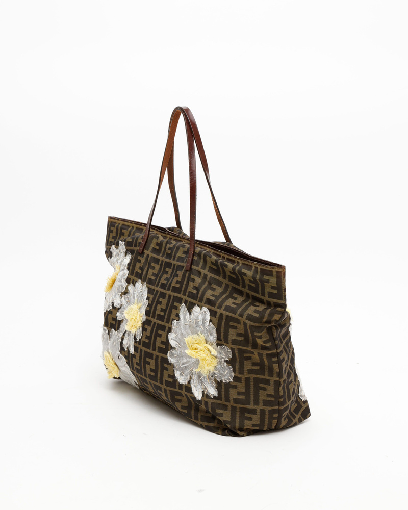 Fendi Zucca Flower Tote Bag