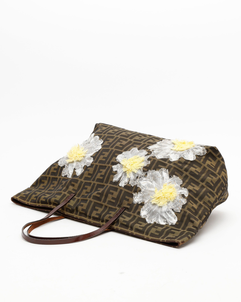 Fendi Zucca Flower Tote Bag