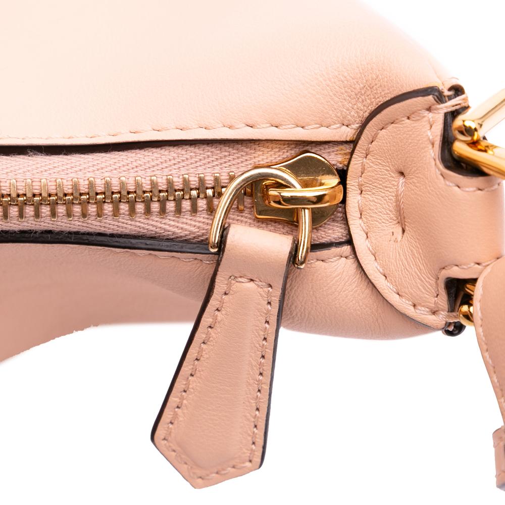 Fendi AB Fendi Pink Light Pink Calf Leather Small Fendigraphy Hobo Italy