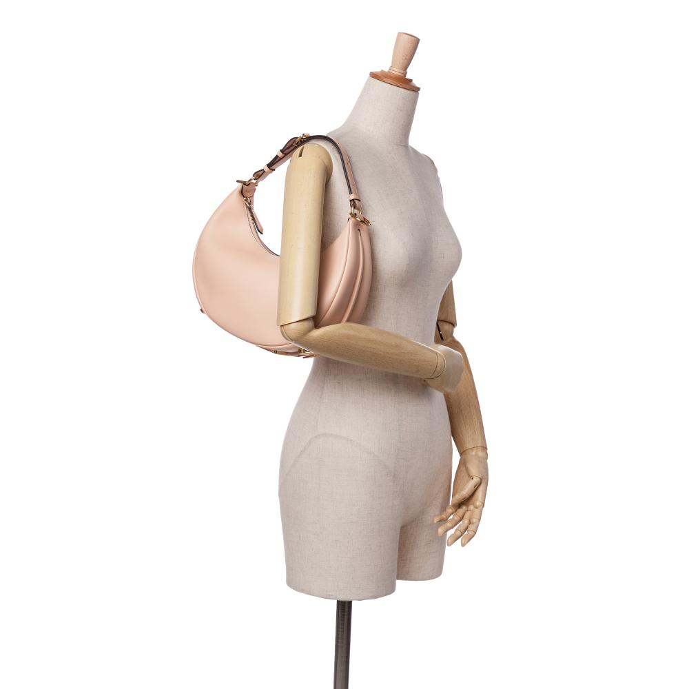 Fendi AB Fendi Pink Light Pink Calf Leather Small Fendigraphy Hobo Italy