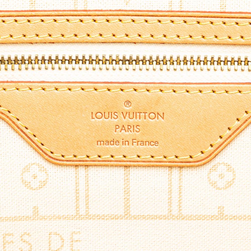 Louis Vuitton B Louis Vuitton White Damier Canvas Fabric Damier Azur Neverfull MM France