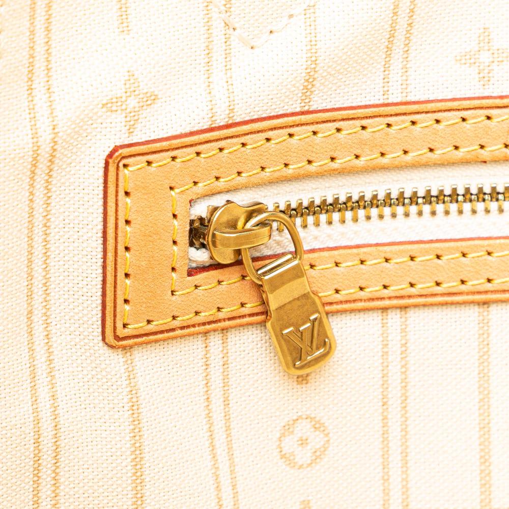 Louis Vuitton B Louis Vuitton White Damier Canvas Fabric Damier Azur Neverfull MM France