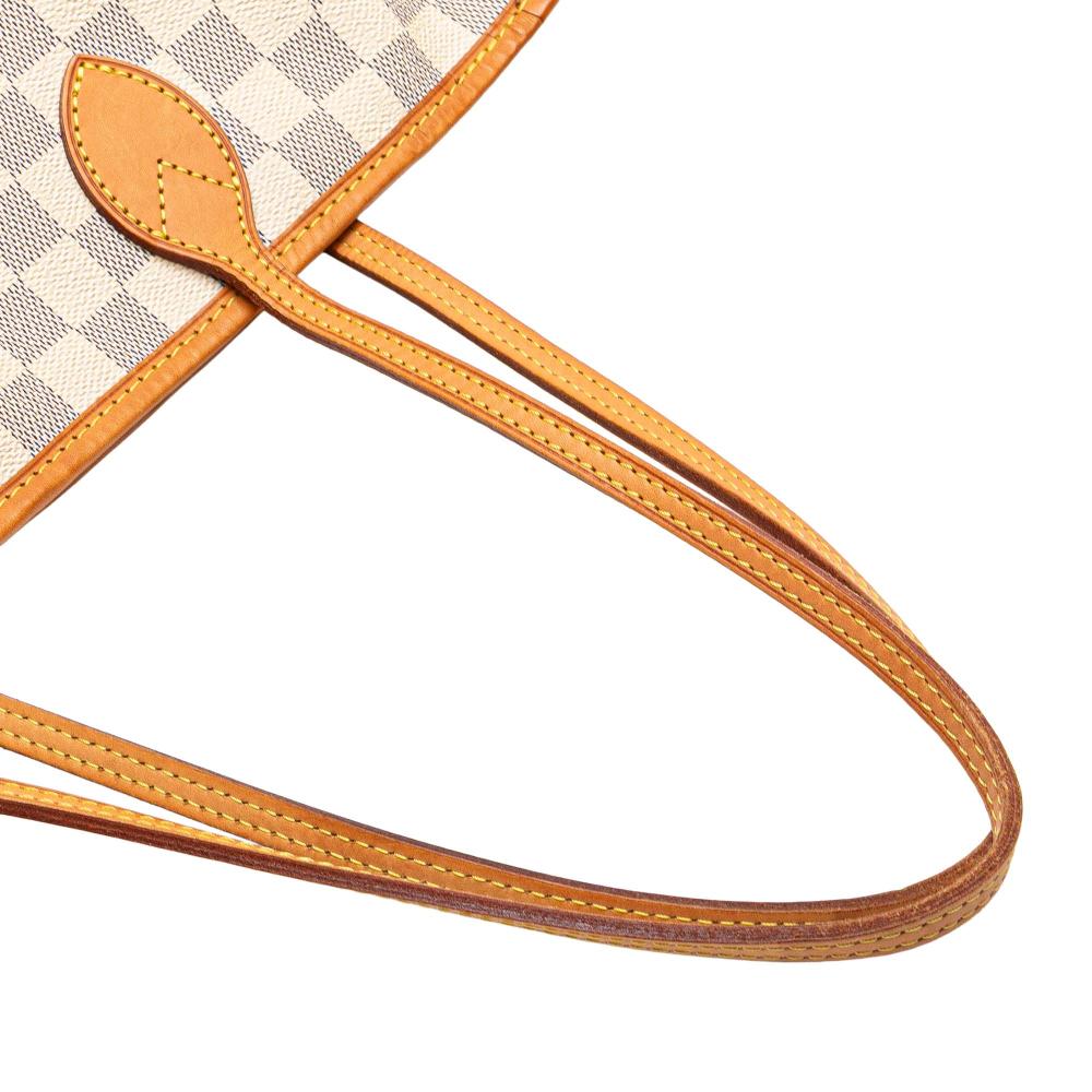 Louis Vuitton B Louis Vuitton White Damier Canvas Fabric Damier Azur Neverfull MM France