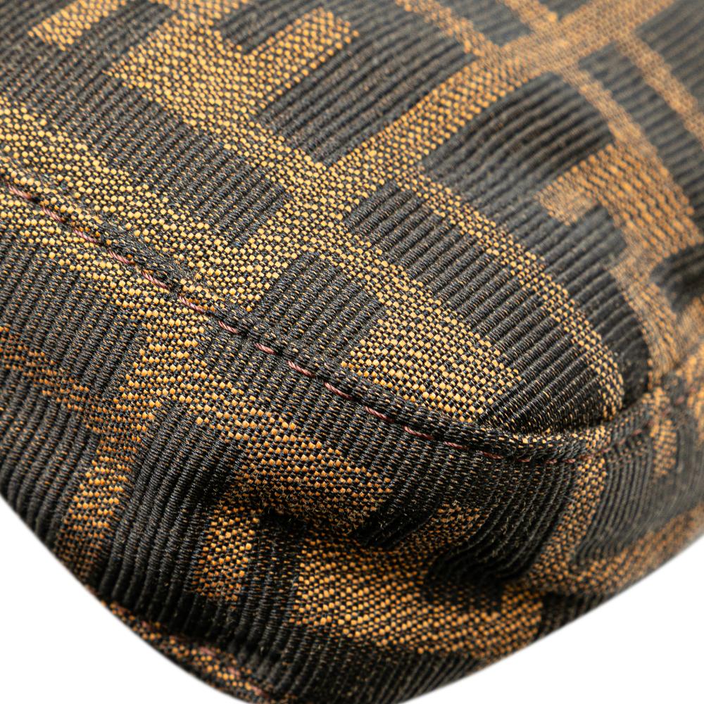 Fendi B Fendi Brown Canvas Fabric Zucca Shoulder Bag Italy