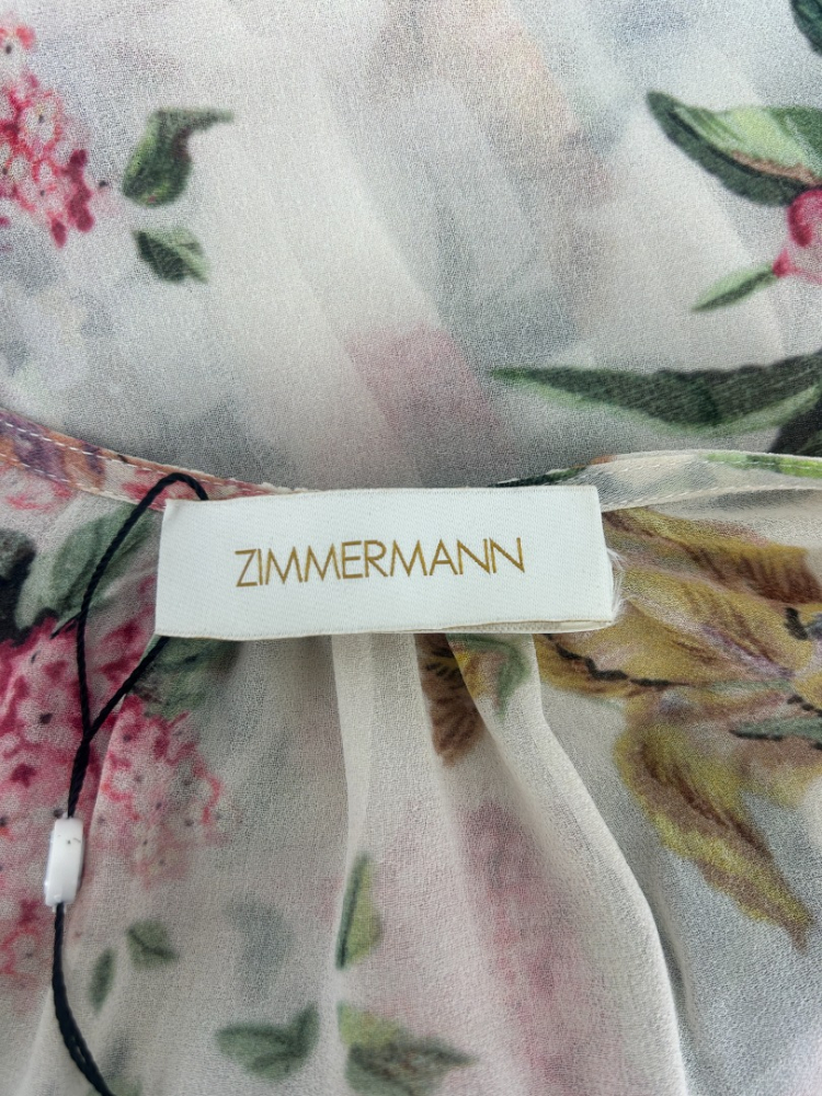 Zimmermann midikleid mit fallender Taille und Falten