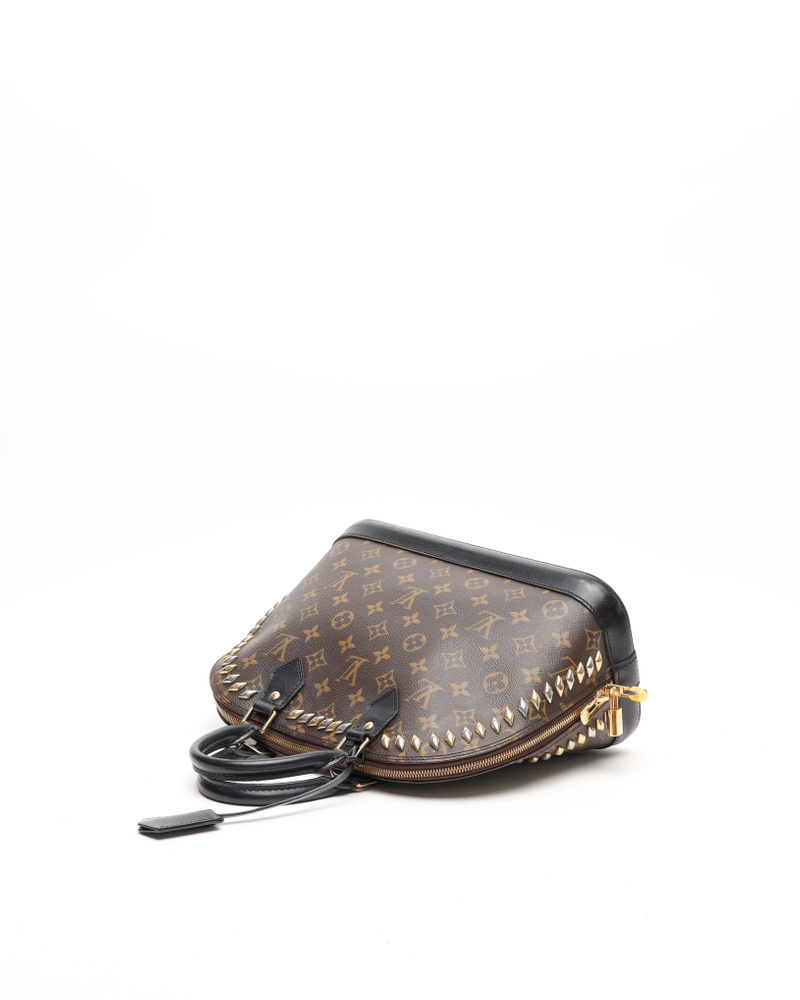 Louis Vuitton Monogram Macassar Studded Alma PM Bag