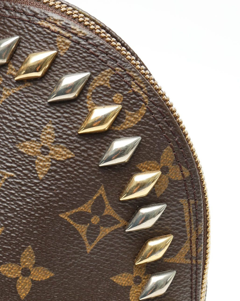 Louis Vuitton Monogram Macassar Studded Alma PM Bag