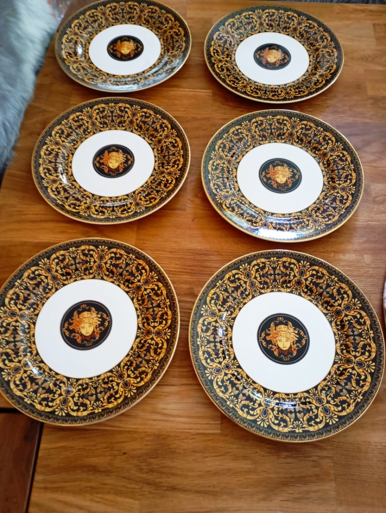 Versace Assiettes en porcelaine baroque avec image de Méduse