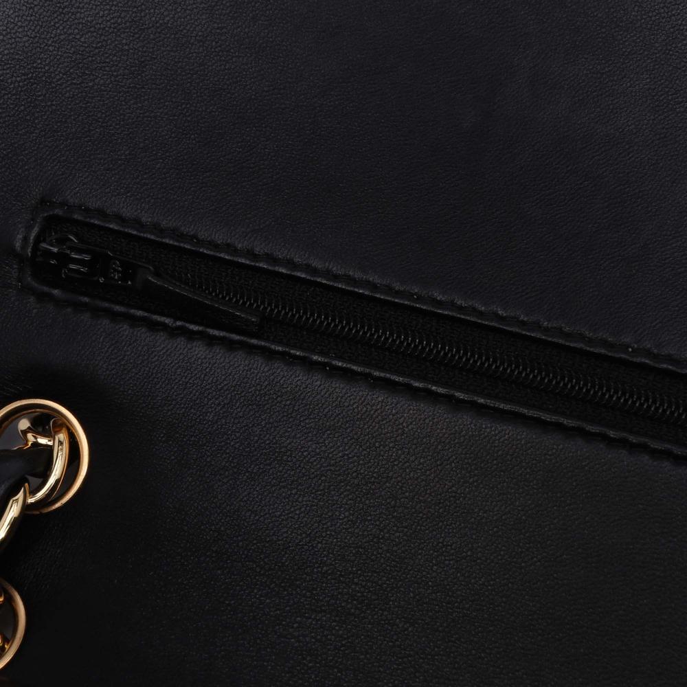 Chanel B Chanel Black Lambskin Leather Leather Jumbo Classic Lambskin Double Flap Italy