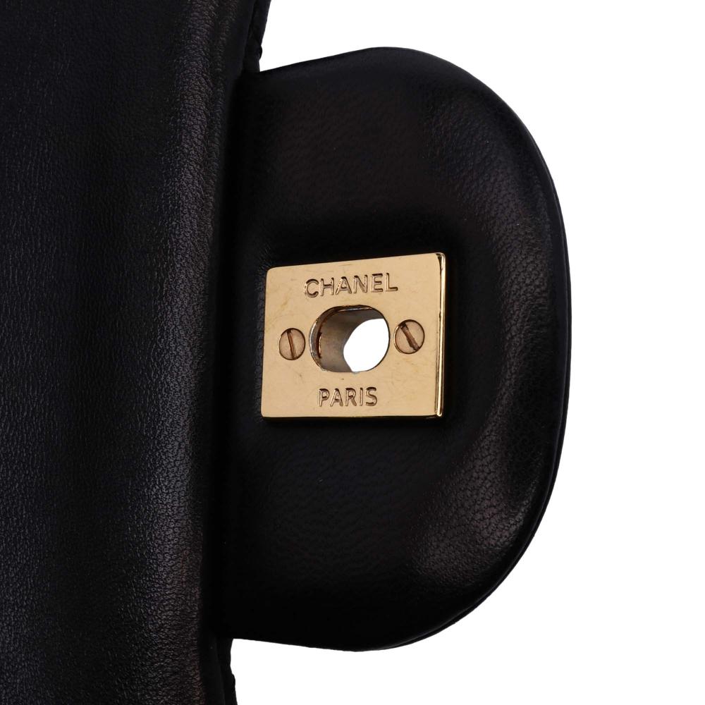 Chanel B Chanel Black Lambskin Leather Leather Jumbo Classic Lambskin Double Flap Italy