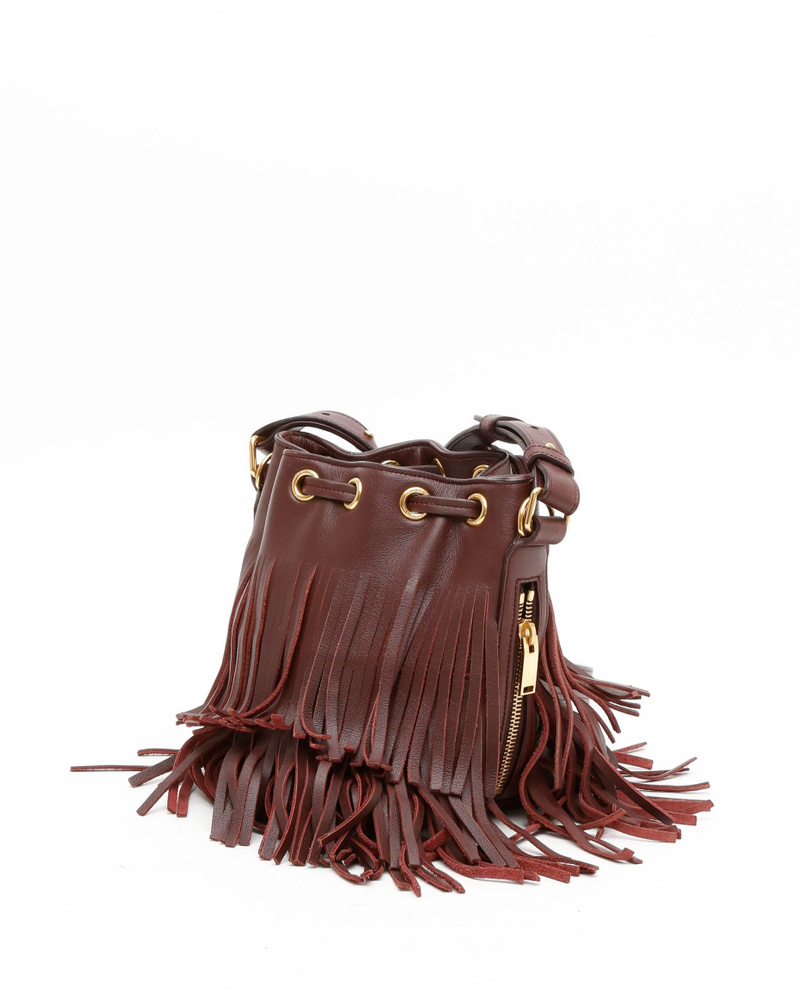 Saint Laurent Emmanuelle Fringe Bucket Bag