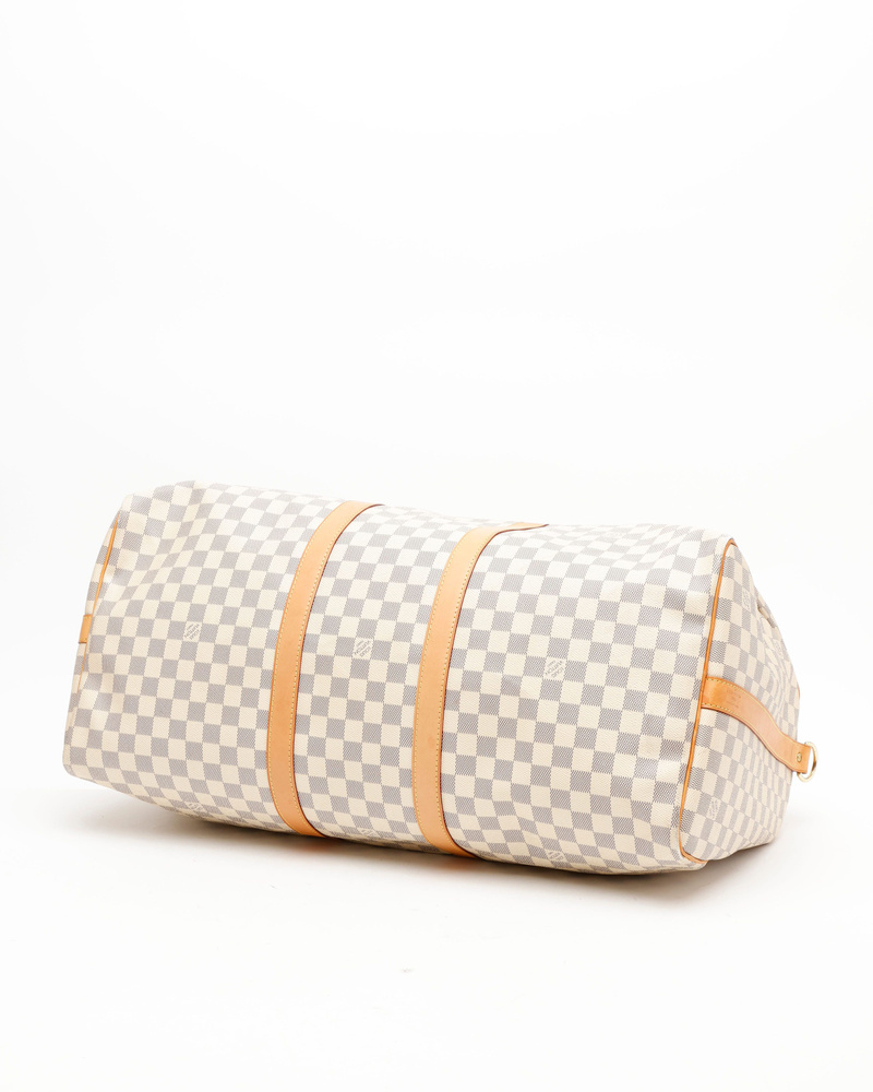 Louis Vuitton Damier Azur Keepall Bandoulière 55 Weekend Bag