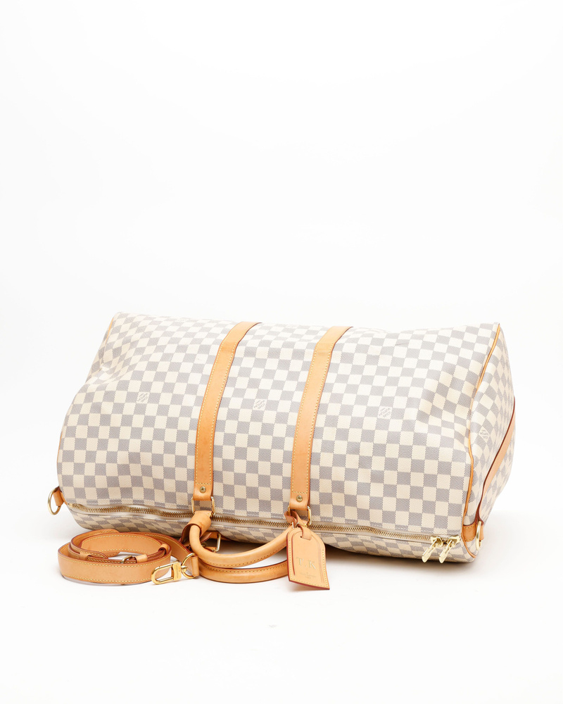 Louis Vuitton Damier Azur Keepall Bandoulière 55 Weekend Bag