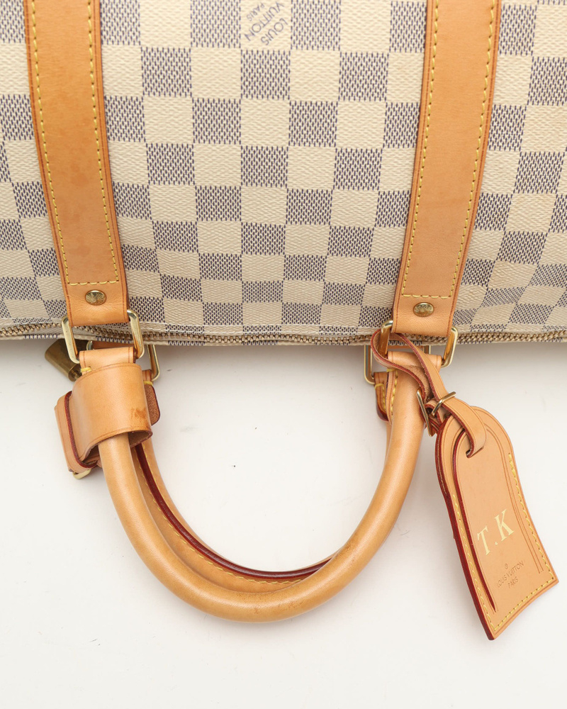 Louis Vuitton Damier Azur Keepall Bandoulière 55 Weekend Bag