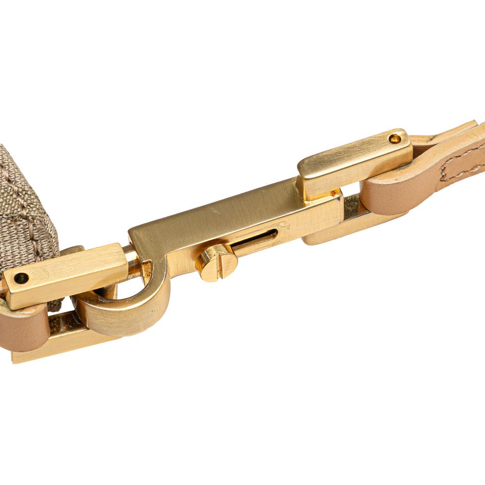 Fendi B Fendi Brown Light Beige Canvas Fabric Zucca Shoulder Bag Italy