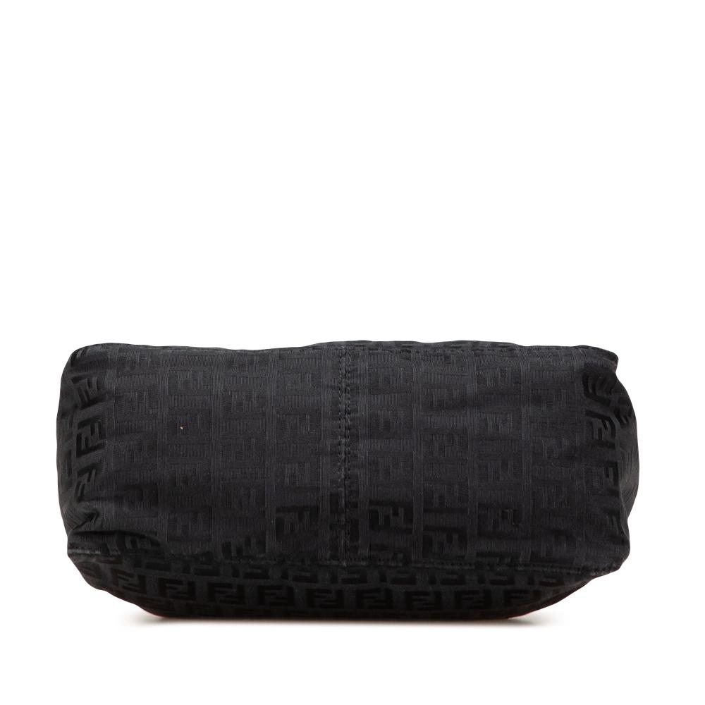 Fendi B Fendi Black Canvas Fabric Zucchino Handbag Italy