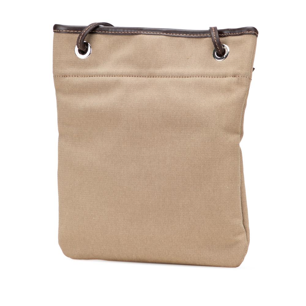 Prada B Prada Brown Beige Canvas Fabric Canapa Logo Crossbody Italy