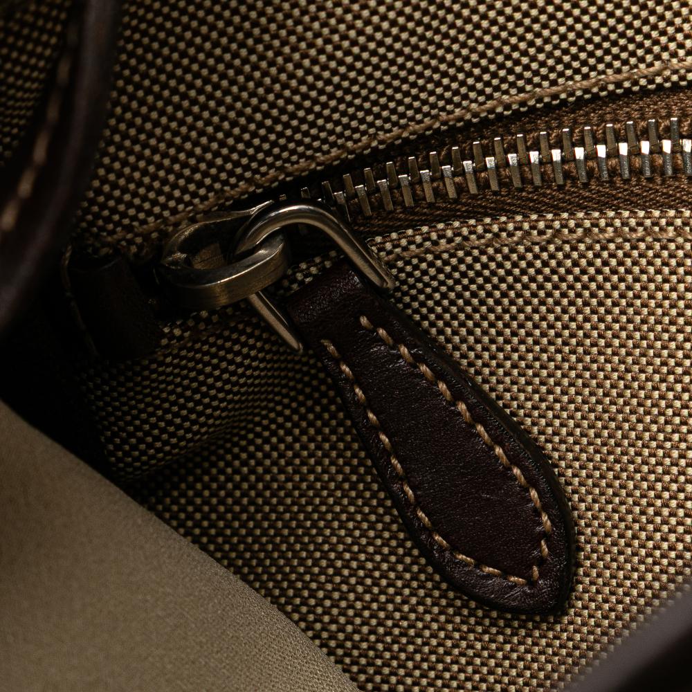 Prada B Prada Brown Beige Canvas Fabric Canapa Logo Crossbody Italy