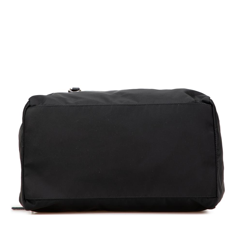 Prada B Prada Black Nylon Fabric Saffiano Trimmed Tessuto Handbag Italy