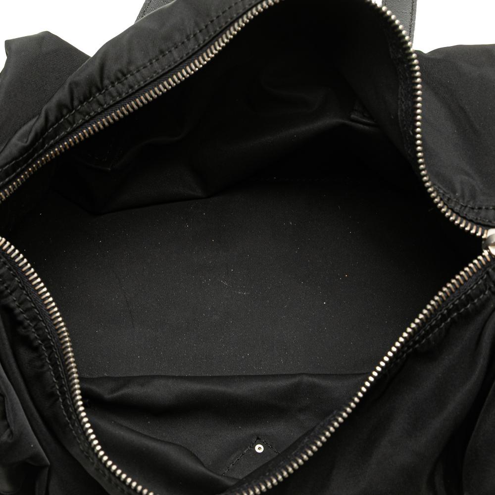 Prada B Prada Black Nylon Fabric Saffiano Trimmed Tessuto Handbag Italy