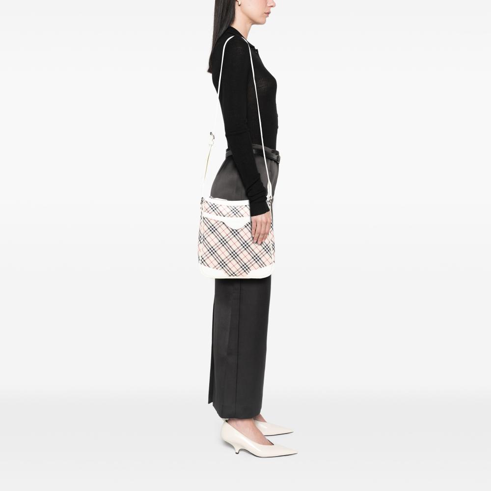 Burberry B Burberry Brown Beige with White Canvas Fabric Nova Check Crossbody United Kingdom