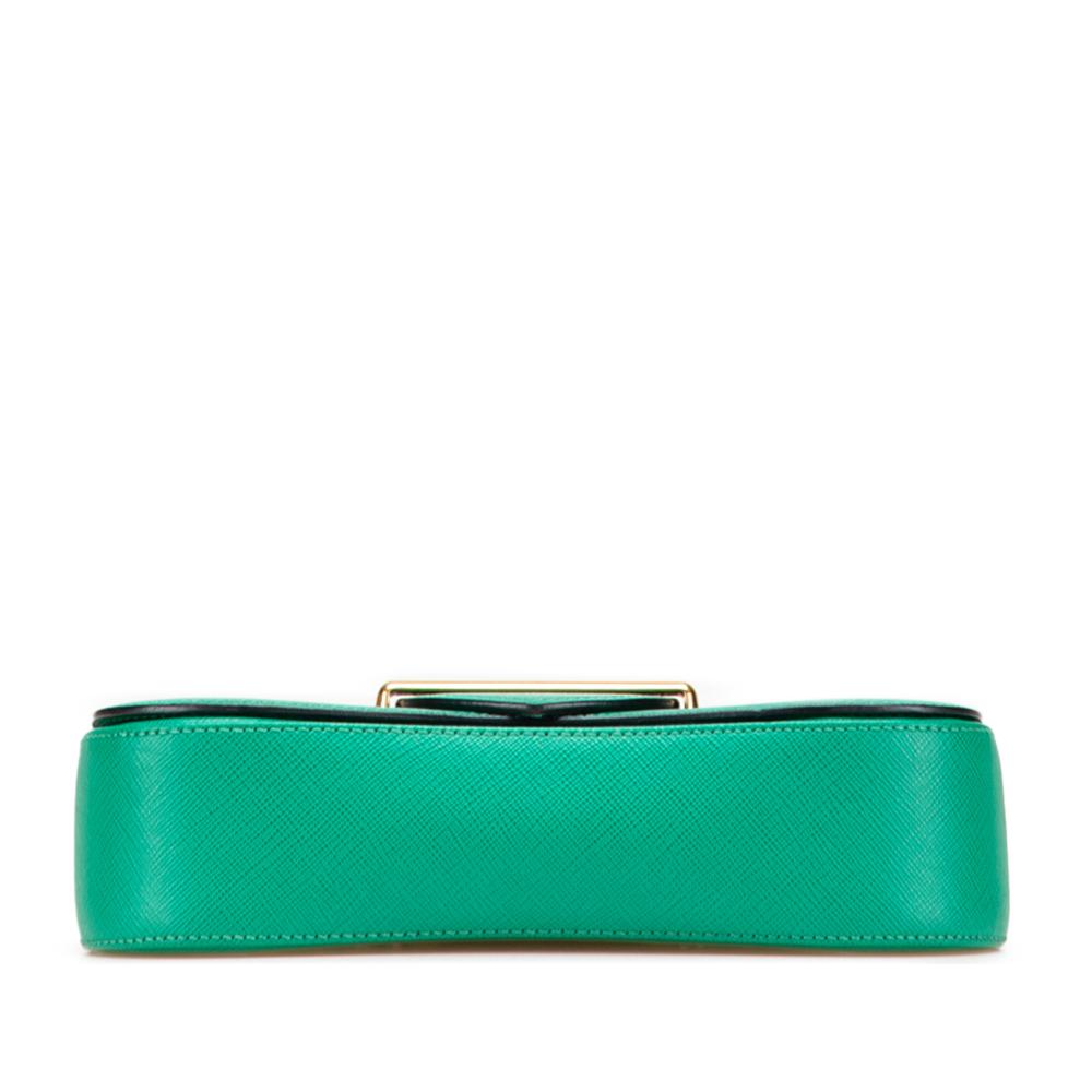 Prada B Prada Green Saffiano Leather Sidonie Crossbody Italy