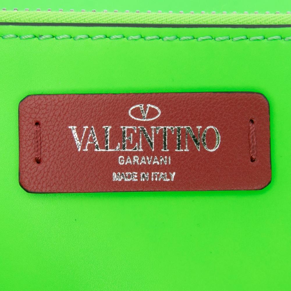 Valentino AB Valentino Green Lime Calf Leather VLTN Satchel Italy