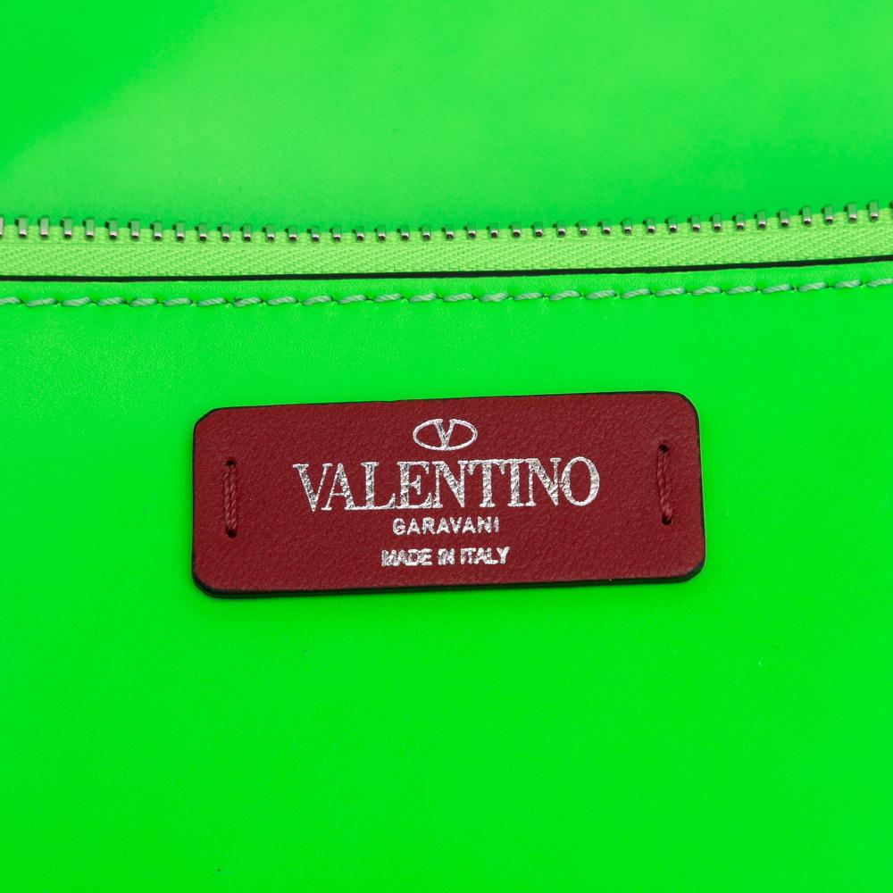 Valentino AB Valentino Green Lime Calf Leather VLTN Satchel Italy