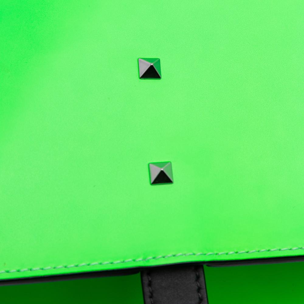 Valentino AB Valentino Green Lime Calf Leather VLTN Satchel Italy