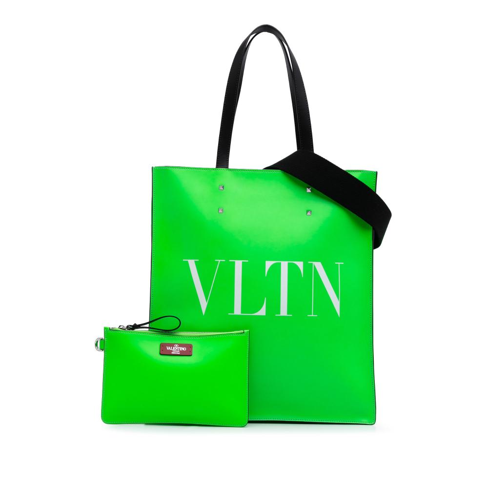 Valentino AB Valentino Green Lime Calf Leather VLTN Satchel Italy