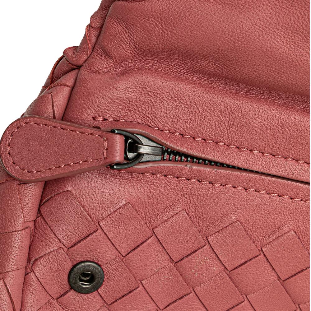 Bottega Veneta B Bottega Veneta Pink Nappa Leather Leather Mini Nappa Intrecciato Expandable Chain Crossbody Italy