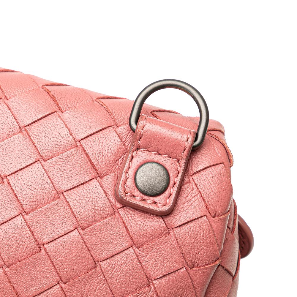Bottega Veneta B Bottega Veneta Pink Nappa Leather Leather Mini Nappa Intrecciato Expandable Chain Crossbody Italy