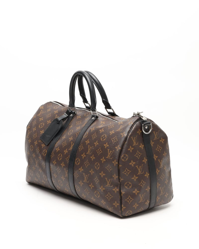 Louis Vuitton Monogram Macassar Keepall Bandoulière 45 Weekend Bag