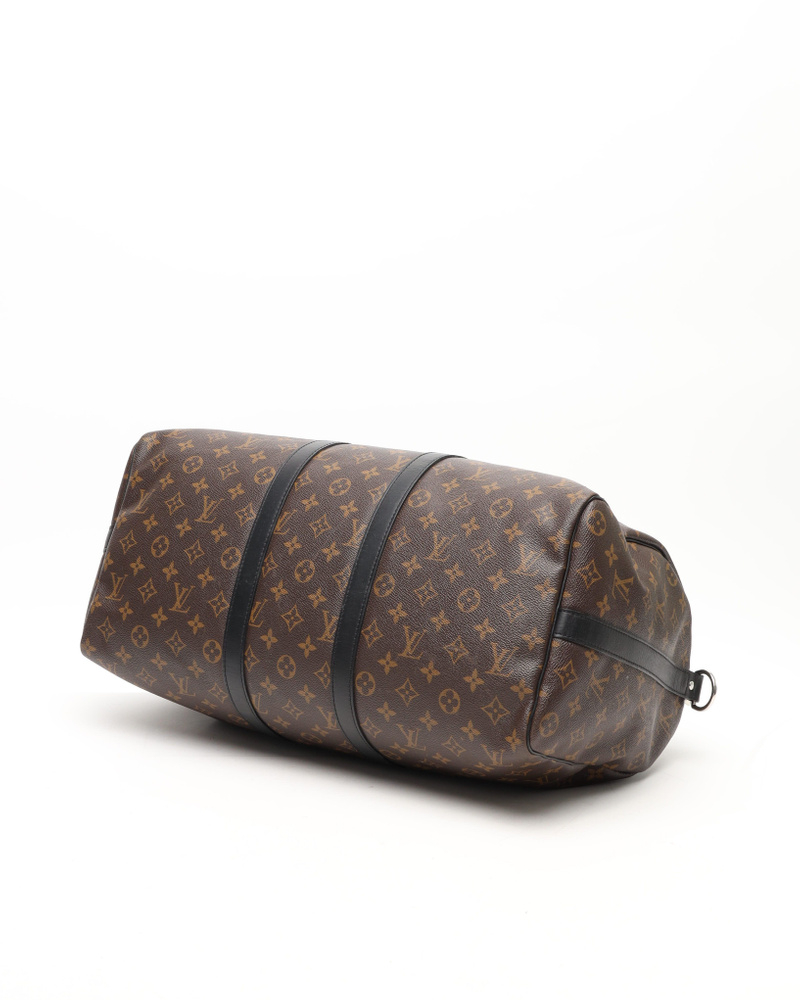 Louis Vuitton Monogram Macassar Keepall Bandoulière 45 Weekend Bag