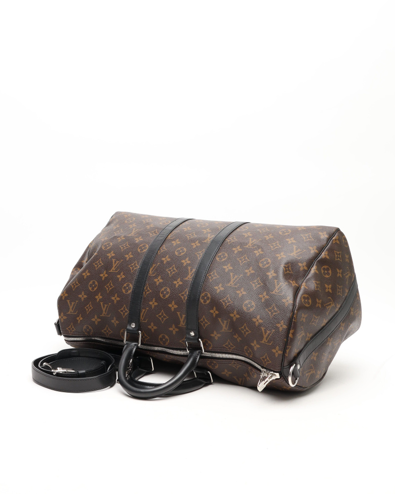 Louis Vuitton Monogram Macassar Keepall Bandoulière 45 Weekend Bag