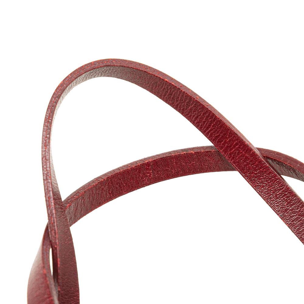 Fendi B Fendi Red Canvas Fabric Zucchino Tote Italy