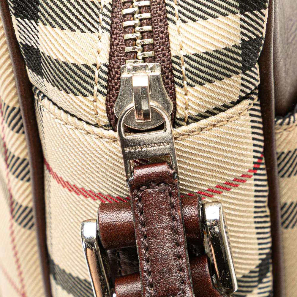 Burberry B Burberry Brown Beige Canvas Fabric House Check Crossbody United Kingdom