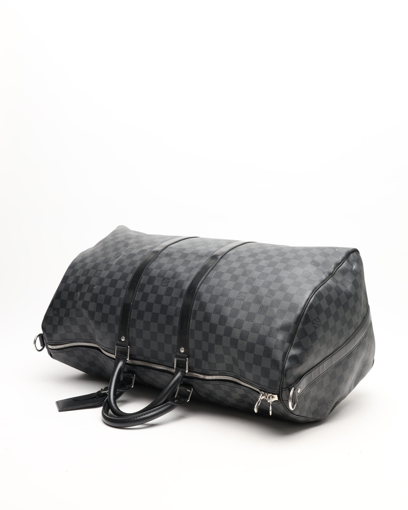 Louis Vuitton Damier Graphite Keepall Bandouliére 55 Weekend Bag