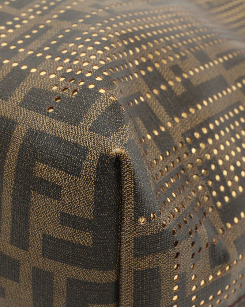 Fendi Studded Zucca Roll Tote Bag