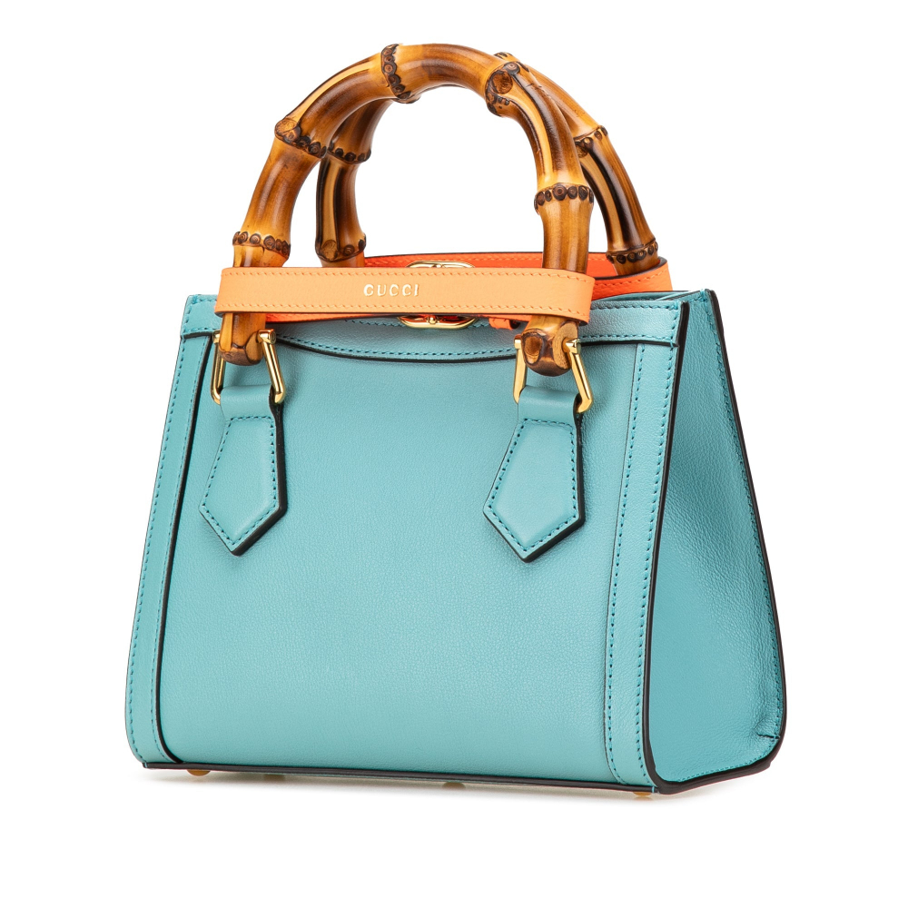 Gucci Diana Mini Leather Tote Bag Blue