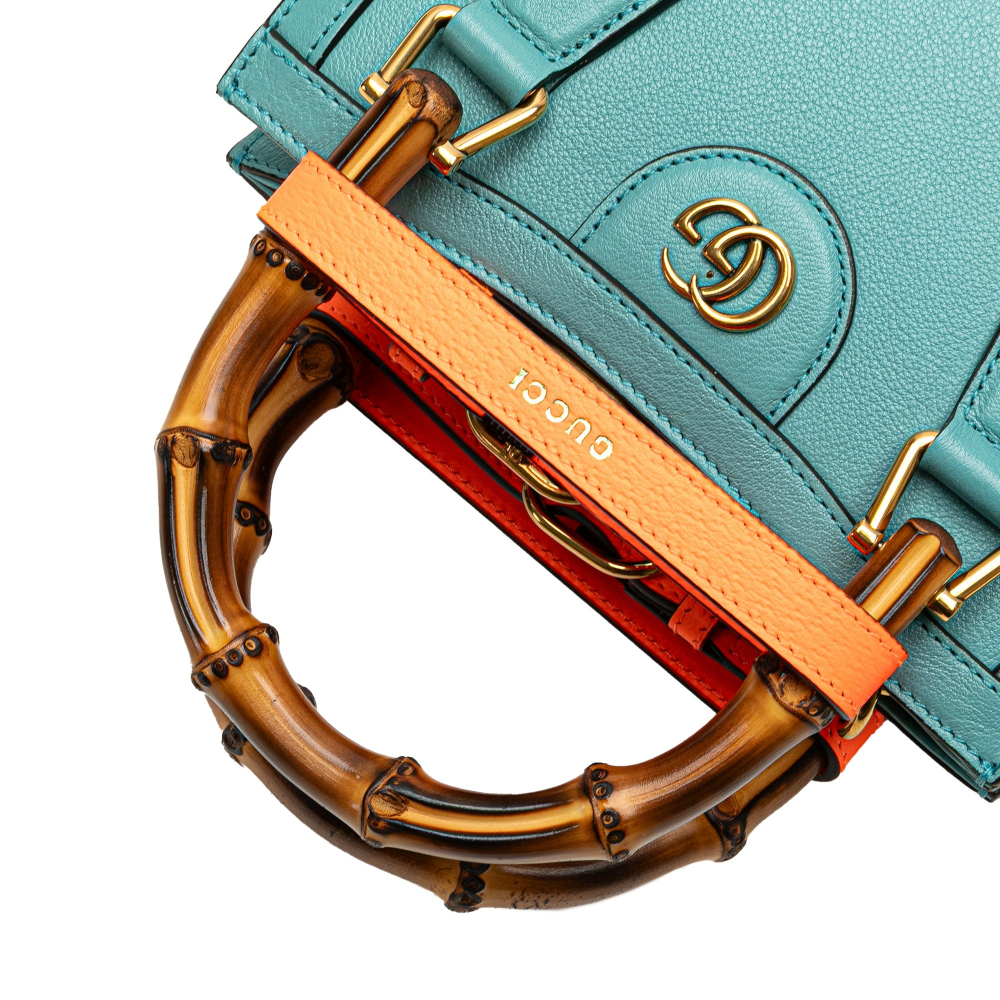 Gucci Diana Mini Leather Tote Bag Blue