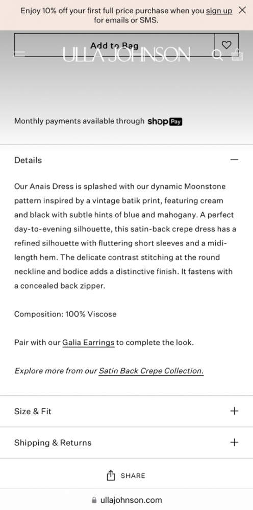 Ulla Johnson Robe Anais