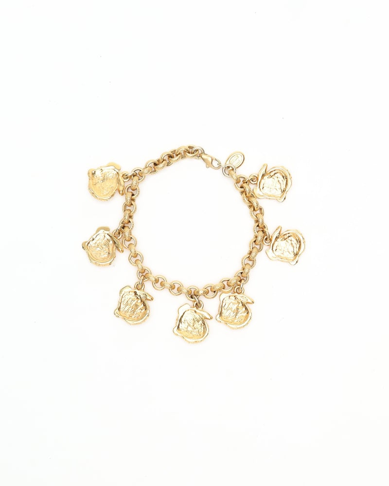 Celine Céline Vintage Crocodile Pendant Bracelet