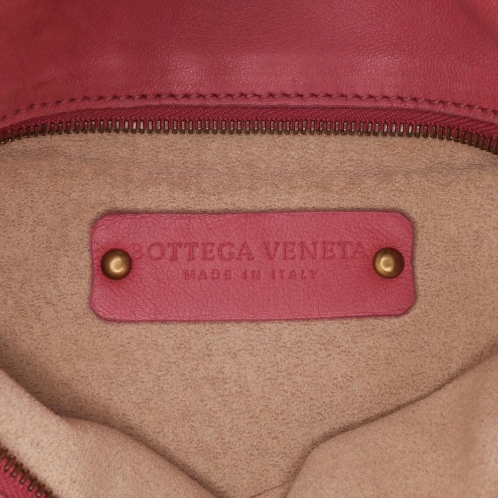 Bottega Veneta B Bottega Veneta Pink Blush Calf Leather Intrecciato Crossbody Italy
