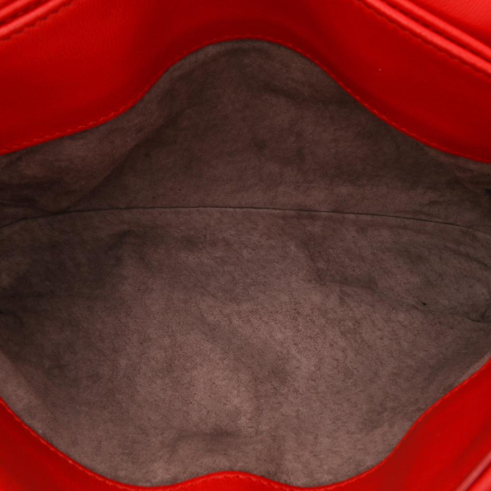 Bottega Veneta B Bottega Veneta Red Nappa Leather Leather Baby Nappa Intrecciato Olimpia Crossbody Italy