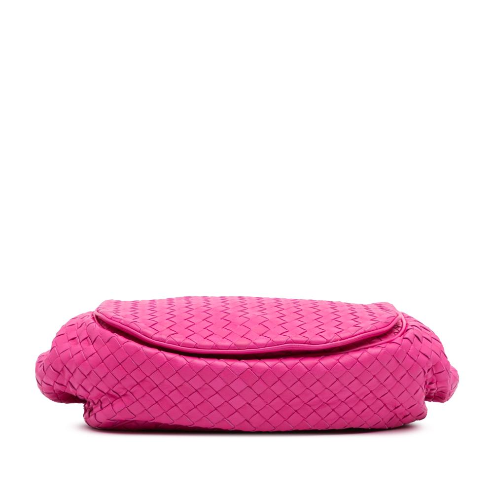 Bottega Veneta B Bottega Veneta Pink Hot Pink Nappa Leather Leather Nappa Intrecciato Flap Crossbody Italy
